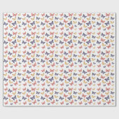 Roze Paarse Vlinders Cadeaupapier (Vlak)