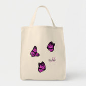 roze paarse vlinders die op een briesje flitsen tote bag (Voorkant)