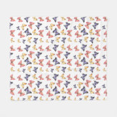 Roze Paarse Vlinders Fleece Deken (Voorkant (Horizontaal))