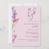 Roze & Paarse Vlinders Oh Meisje Baby shower Kaart (Voorkant)