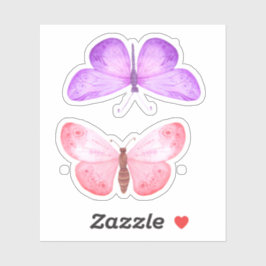 Roze Paarse Vlinders Sticker