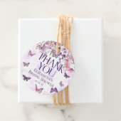 Roze Paarse Vlinders & Wildbloemen Dank u Bedankjes Labels (In situ)