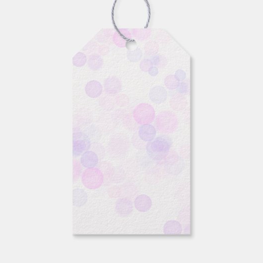 Roze Paarse Vlinders & Wildbloemen Dank u Cadeaulabel (Achterkant)