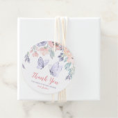 Roze Paarse vlindervlinder Baby shower Bedankjes Labels (In situ)