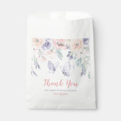 Roze Paarse vlindervlinder Baby shower Bedankzakje (Voorkant)