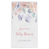 Roze Paarse vlindervlinder Baby shower Klein Cadeauzakje (Achterkant)