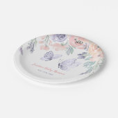 Roze Paarse vlindervlinder Baby shower Papieren Bordje (Gekanteld)