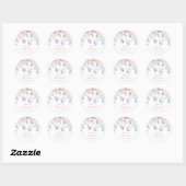 Roze Paarse vlindervlinder Baby shower Ronde Sticker (Vel)