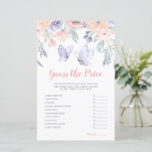 Roze Paarse vlindervlinder raadt het prijsspel (Staand voorkant)