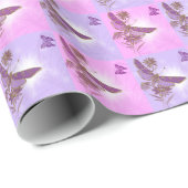 Roze Paarse vlindervloerpapier Cadeaupapier (Rol Hoek)