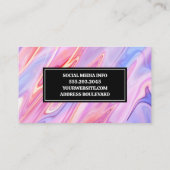 Roze Paarse vloeibare achtergrond Visitekaartje (Achterkant)