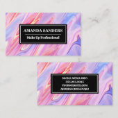 Roze Paarse vloeibare achtergrond Visitekaartje (Voorkant / Achterkant)