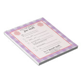 Roze Paarse Vlower School Note 1 Child Notitieblok (Schuin)