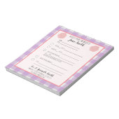 Roze Paarse Vlower School Note 1 Child Notitieblok (Linkerzijde)