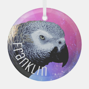 Roze Paarse vogelpest Glas Ornament