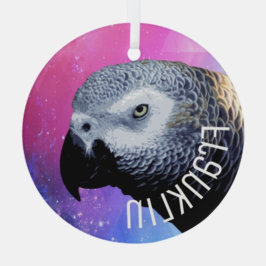 Roze Paarse vogelpest Glas Ornament (Achterkant)