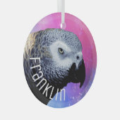 Roze Paarse vogelpest Glas Ornament (Voorkant Rechts)