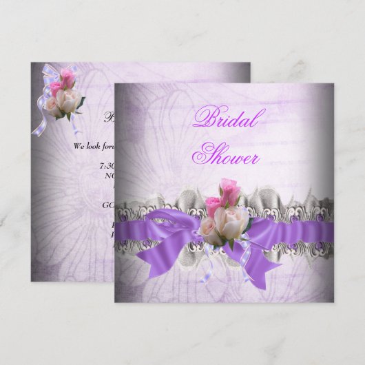 Roze Paarse Vrijgezellenfeest Witte lens Garter Kaart (Voorkant / Achterkant)