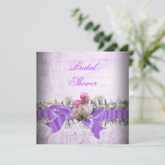 Roze Paarse Vrijgezellenfeest Witte lens Garter Kaart (Staand voorkant)