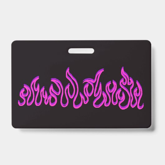 Roze Paarse Vuur Vlammen Vlam Omtrek Badge (Voorzijde)