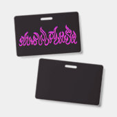 Roze Paarse Vuur Vlammen Vlam Omtrek Badge (Voor- en achterkant)