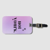 Roze Paarse Wallpaper Gradient Abstract Monogram Bagagelabel (Voorkant (horizontaal))