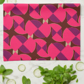 Roze Paarse watermeloensoort Keukendoek Theedoek (Gevouwen)