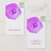 Roze Paarse Waterverf Bloem Modern Chique Custom Visitekaartje (Voorkant / Achterkant)