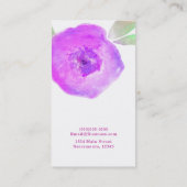 Roze Paarse Waterverf Bloem Modern Chique Custom Visitekaartje (Achterkant)