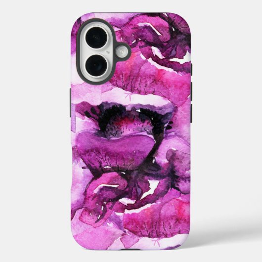 Roze paarse waterverf bloemen Case-Mate iPhone case (Achterkant)