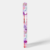 Roze Paarse Waterverf Bloemige Gepersonaliseerde N Case-Mate iPhone Case (Achterkant / Links)