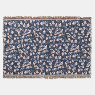 Roze & Paarse   Waterverf bloemmotief Deken