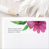 Roze Paarse Waterverf Bloemveer Pop lente Etiket (Insitu)