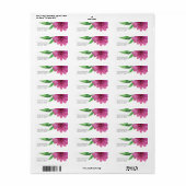 Roze Paarse Waterverf Bloemveer Pop lente Etiket (Full Sheet)