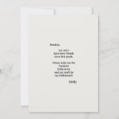 Roze Paarse Waterverf Floral Bridesmaid Kaart (Achterkant)