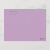 Roze Paarse Waterverf Floral Briefkaart (Achterkant)