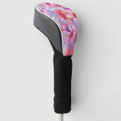 Roze Paarse Waterverf Floral Gepersonaliseerde naa Golfheadcover (Schuin)
