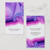 Roze Paarse Waterverf Geode Makeup Artist Visitekaartje (Voorkant / Achterkant)