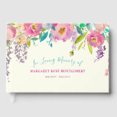 Roze Paarse Waterverf in het geheugen Gastenboek (Voorkant)