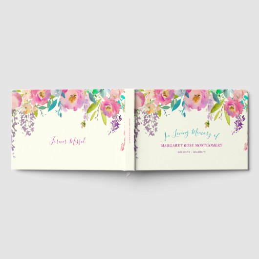 Roze Paarse Waterverf in het geheugen Gastenboek (Volledig)