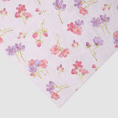 Roze Paarse Waterverf Kosmos Flowers Tissuepapier (Detail)
