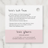 Roze Paarse Waterverf Lash Cleanser Bedankjes Labels (Achterkant)