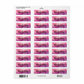 Roze Paarse Waterverf Modern Trendy Script Label (Full Sheet)