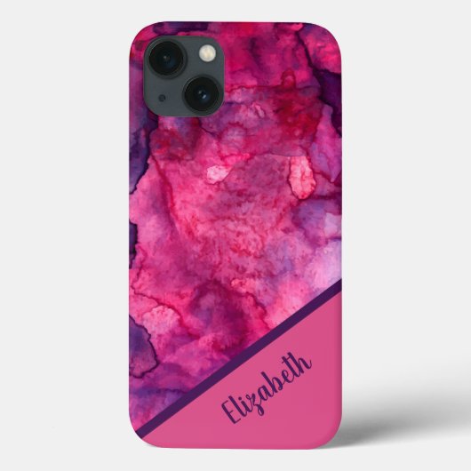 Roze Paarse Waterverf op maat Case-Mate iPhone Case (Achterkant)