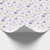  roze Paarse Waterverf petals en prosecco Cadeaupapier (Hoek)