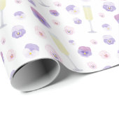  roze Paarse Waterverf petals en prosecco Cadeaupapier (Rol Hoek)