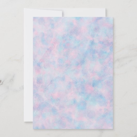 Roze Paarse Waterverf Style Unicorn Vrijgezellenfe Kaart (Achterkant)