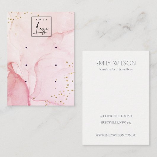 Roze Paarse Waterverf Textuur 3 Veroorbaar beeldsc Visitekaartje (Voorkant / Achterkant)