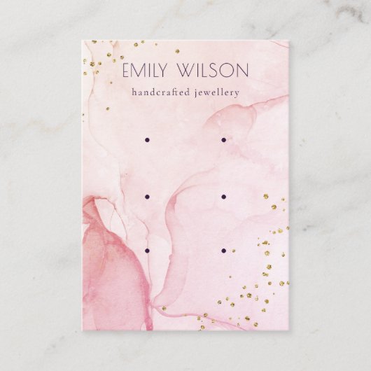 Roze Paarse Waterverf Textuur 3 Veroorbaar beeldsc Visitekaartje (Voorkant)