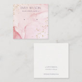 Roze Paarse Waterverf Textuur Oorring beeldscherm Vierkante Visitekaartje (Voorkant / Achterkant)
